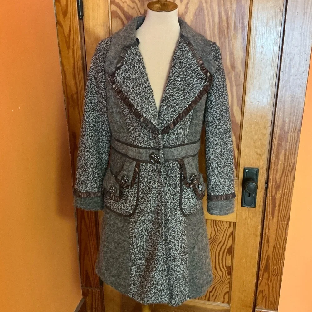 Vintage Y2K shabby chic boho sweater coat - Picture 7 of 11